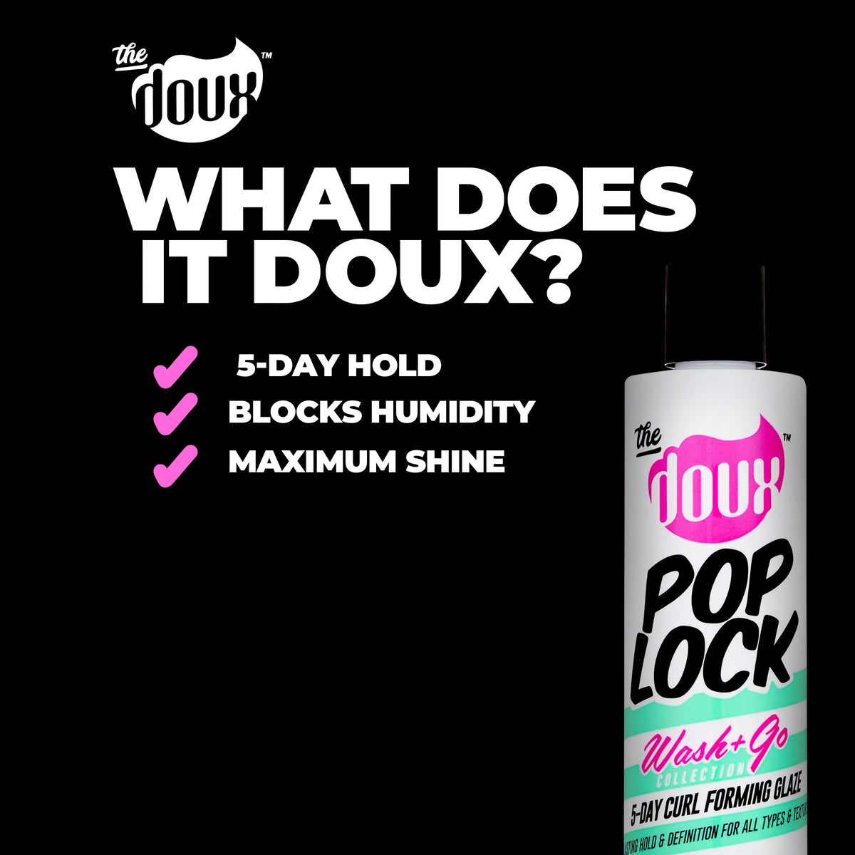 The Doux setting curls under a diffuser for long-lasting hold benefit