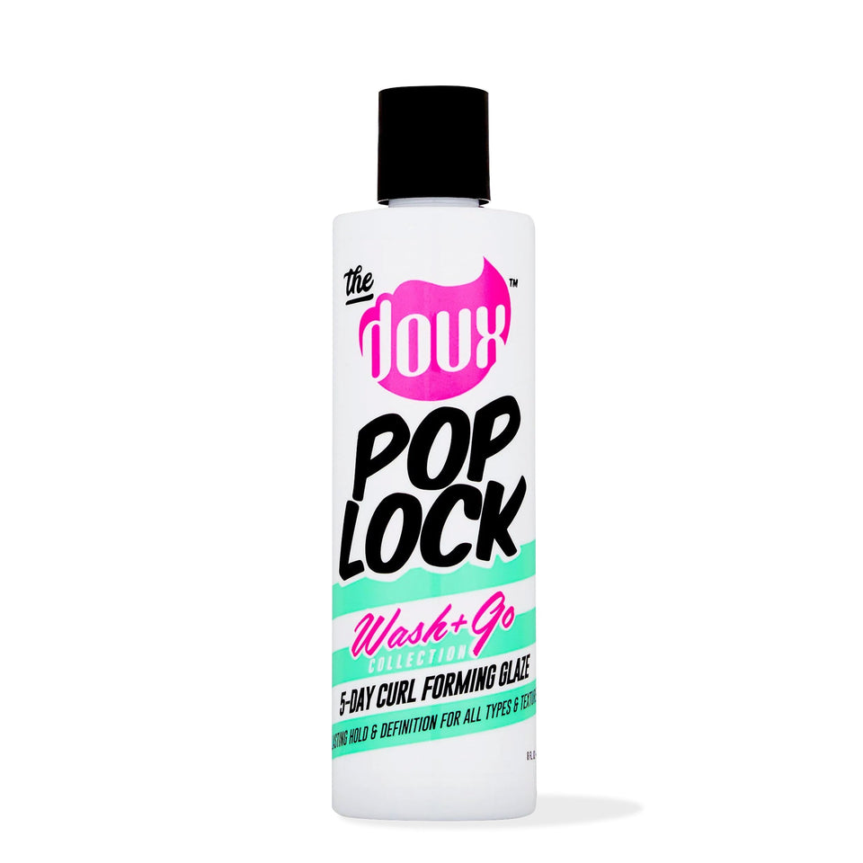 The Doux POP LOCK front packaging showing product and label benefits