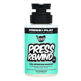 The Doux press rewind front label showing product benefits and size