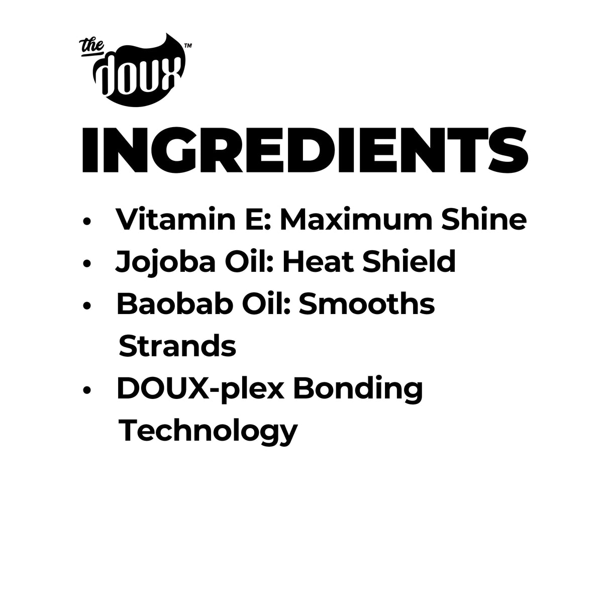 The Doux side label image showing ingredients and 4 oz size for clarity