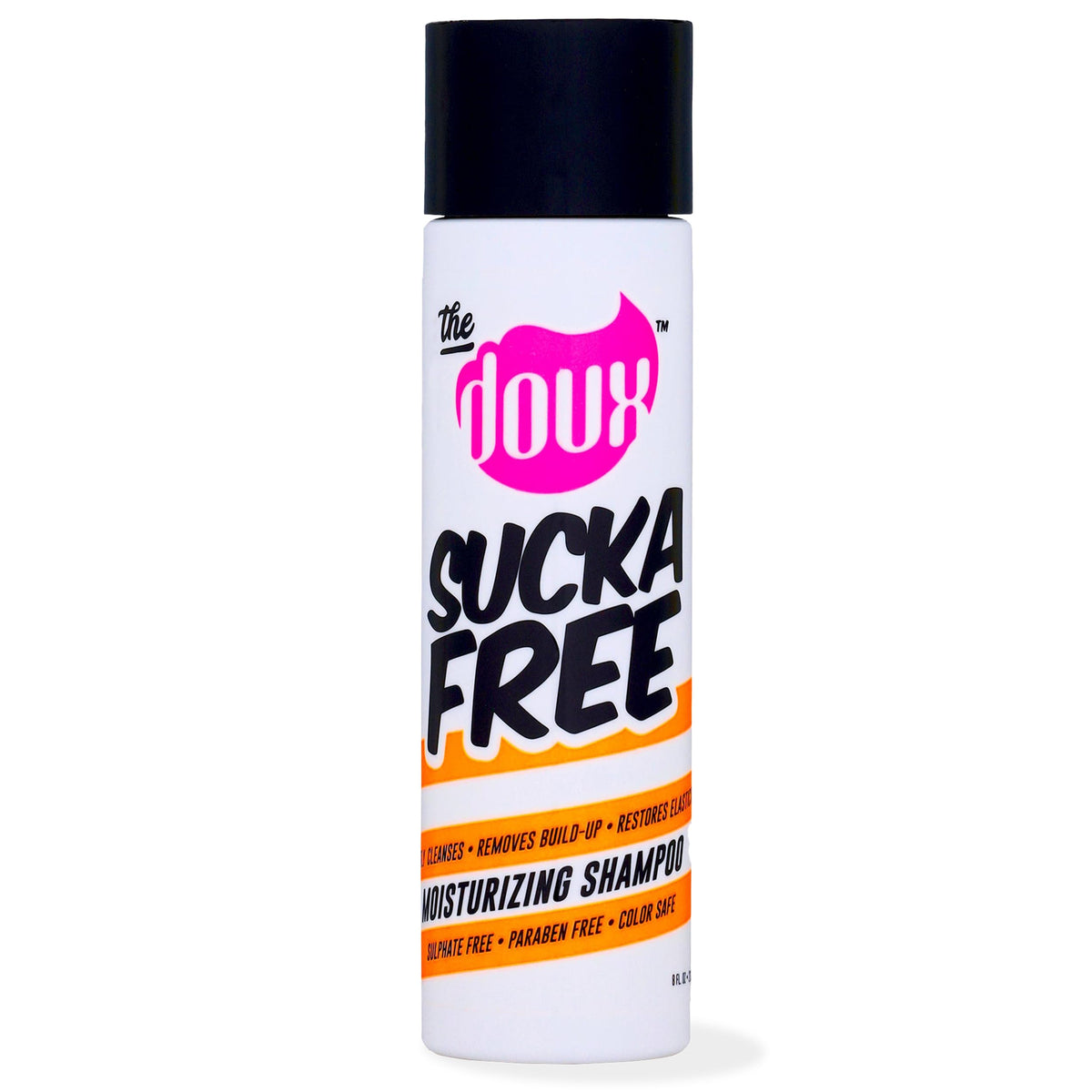 The Doux front bottle view showing clear label and product benefit
