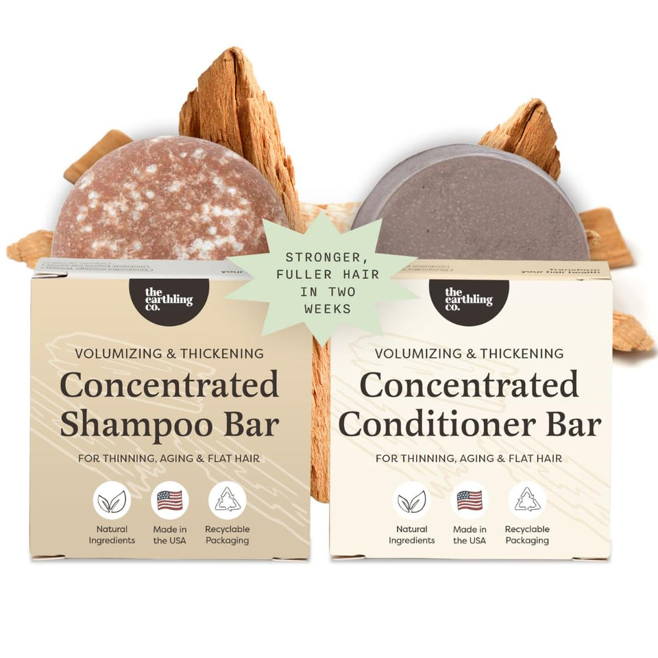 The Earthling Co front packaging showing both shampoo and conditioner bars for low-waste convenience