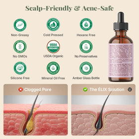 The ÉLIX oil pour texture illustrating nourishing, non-greasy feel