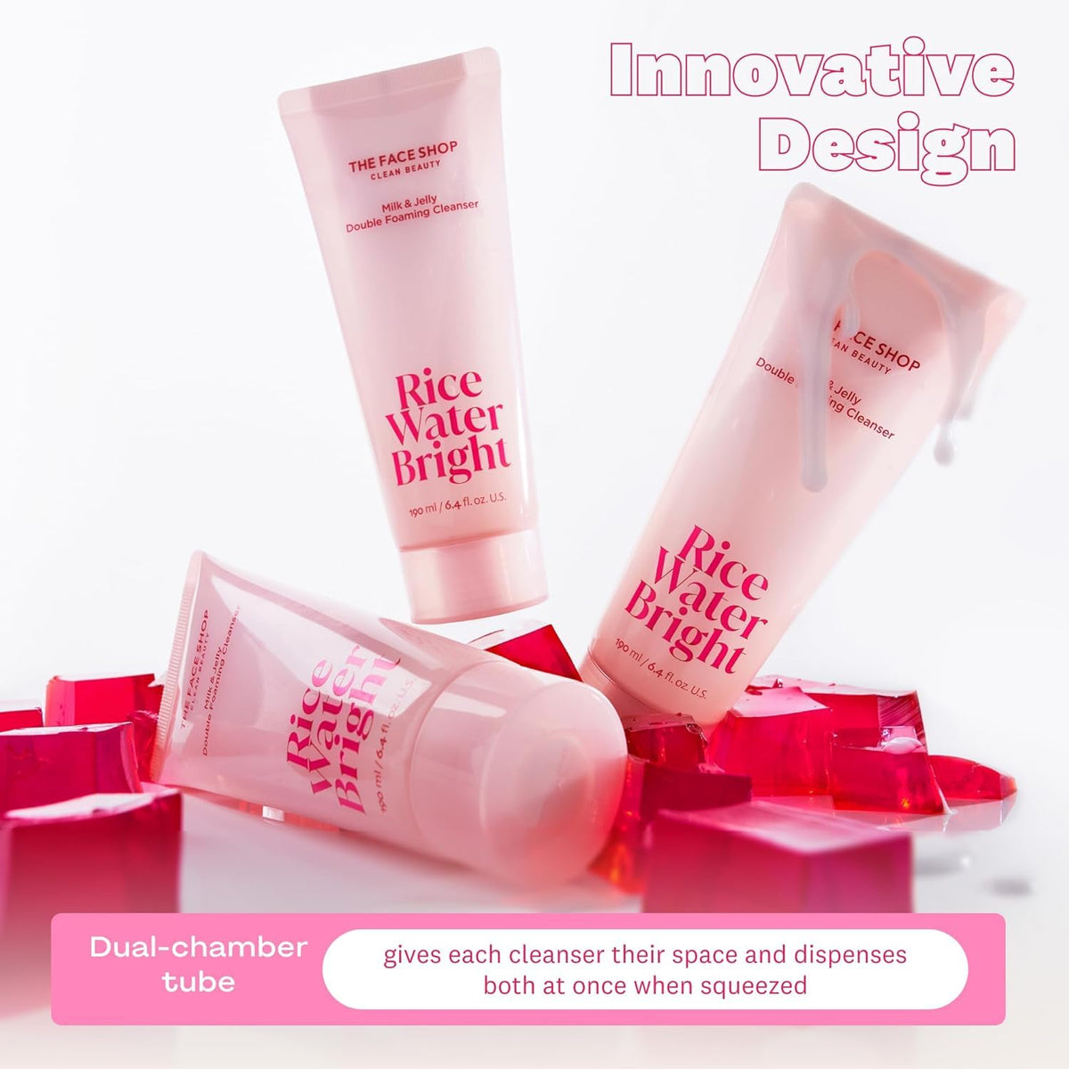THE FACE SHOP product on hands removing makeup for quick cleansing