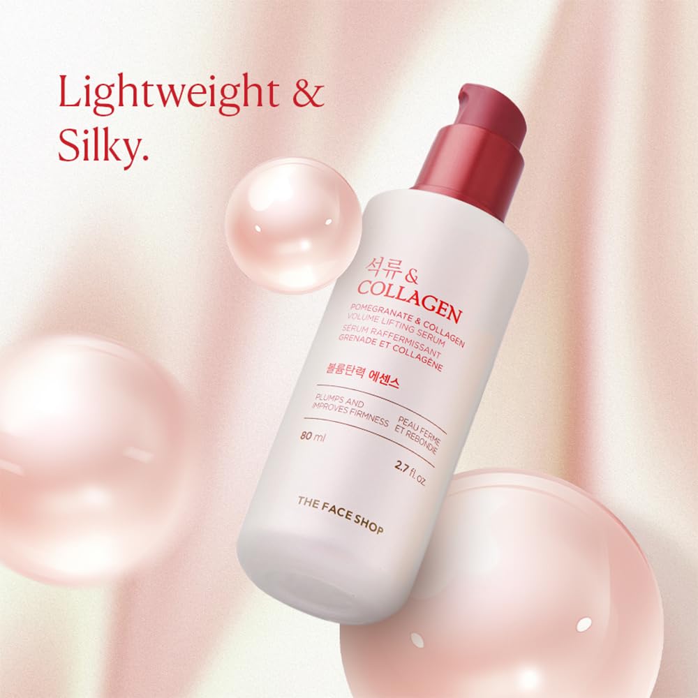 The Face Shop collagen label detail illustrating collagen content for firmer-looking skin