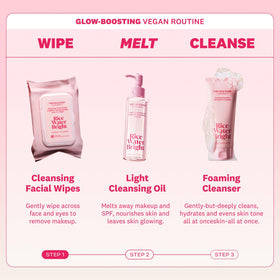 THE FACE SHOP lifestyle scene on a nightstand emphasizing daily routine and quick cleansing