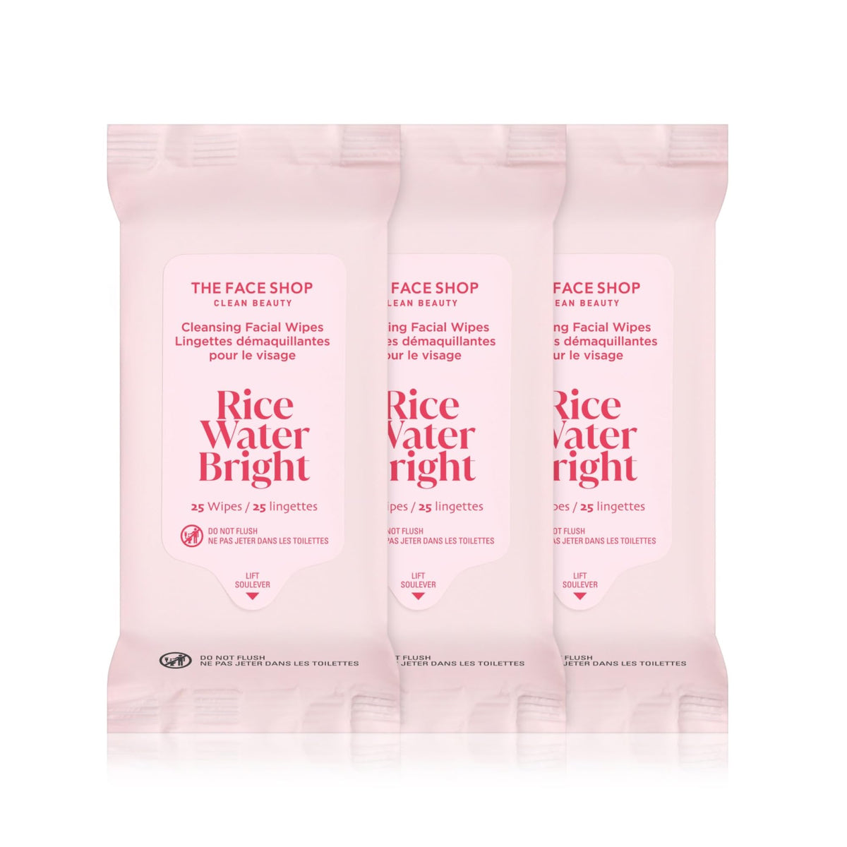 THE FACE SHOP pack front showing 3-pack value and portability benefit