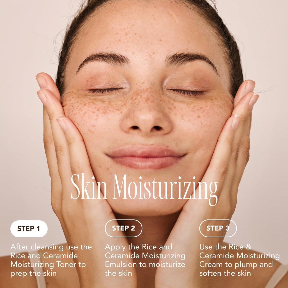 the face shop rice ceramide 5 oz size comparison next to hand showing true-scale benefit
