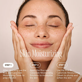 the face shop rice ceramide 5 oz size comparison next to hand showing true-scale benefit