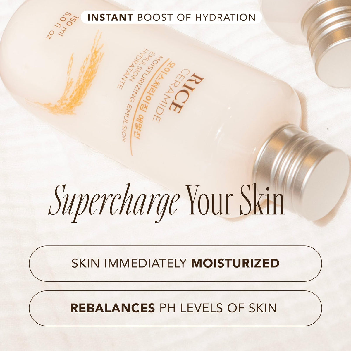 the face shop rice ceramide ingredients label showing rice extract and vegetable ceramide benefit