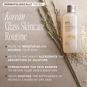 the face shop rice ceramide toner pouring clear fluid demonstrating easy application
