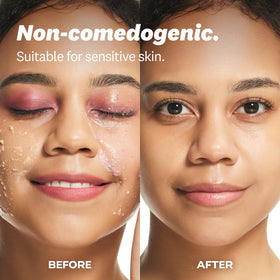 Balm melting in hands to oil demonstrating fast makeup dissolution benefit