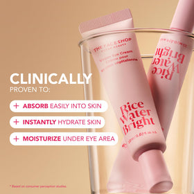 The Face Shop eye cream tube closeup showing targeted under-eye hydration and smoothing benefit