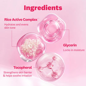 The Face Shop product label and Rice Active Complex ingredients benefit