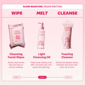 Ingredients label close-up featuring The Face Shop rice water and jojoba benefits