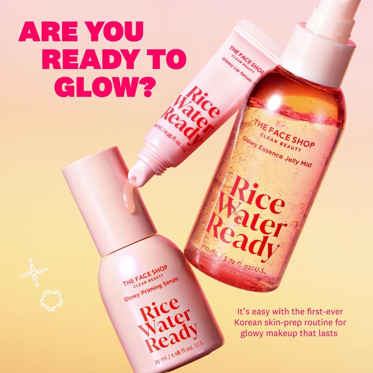 Lifestyle vanity scene with bottle showing The Face Shop elevates routines