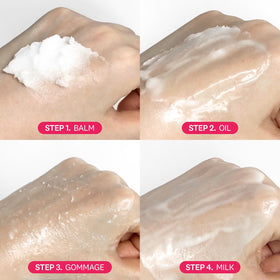 Size comparison next to a hand showing 100ml scale and travel-friendly benefit