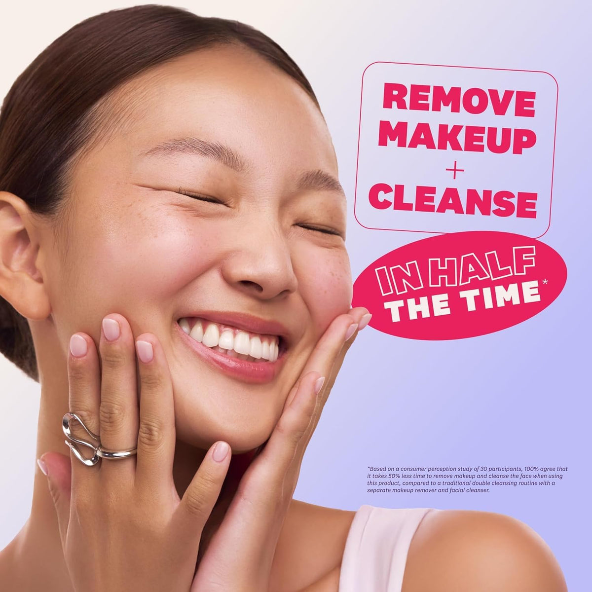 THE FACE SHOP tube next to hand to show actual 6.4 fl oz scale