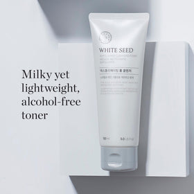 Hand holding The Face Shop 5.07 fl oz tube to show scale and travel convenience