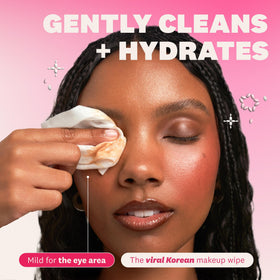 THE FACE SHOP wipe close-up texture demonstrating soft gentle cleansing