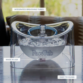 The FaceTub side profile showing contour that cradles the face benefit