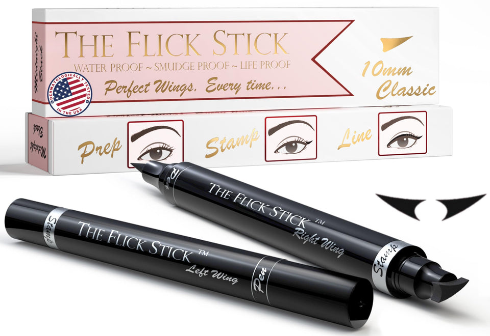 the flick stick front view packaging showing product and benefit of easy wings