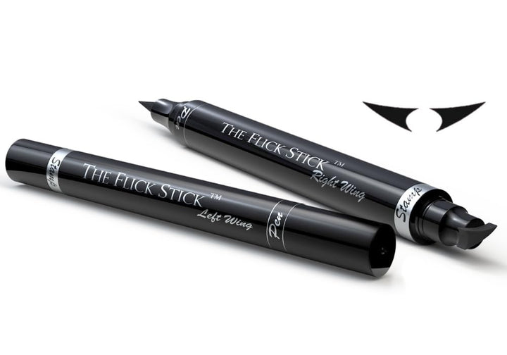 the flick stick front view showing compact stamp and pen for easy winged eyeliner