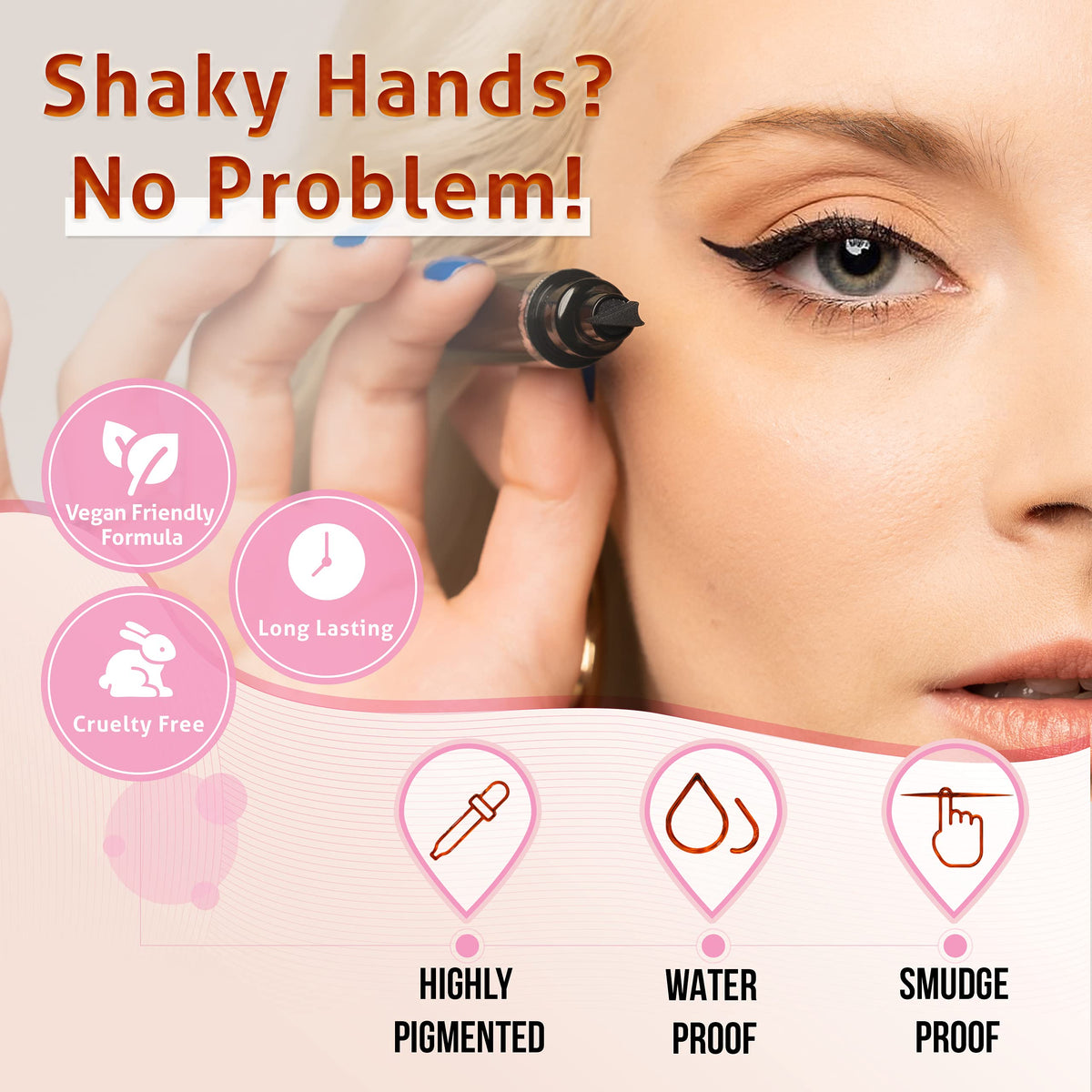 the flick stick stamp in hand demonstrating easy placement and control