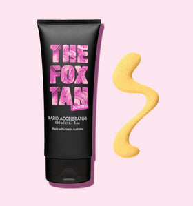 The Fox Tan accelerator applied in a tanning salon showing faster tanning