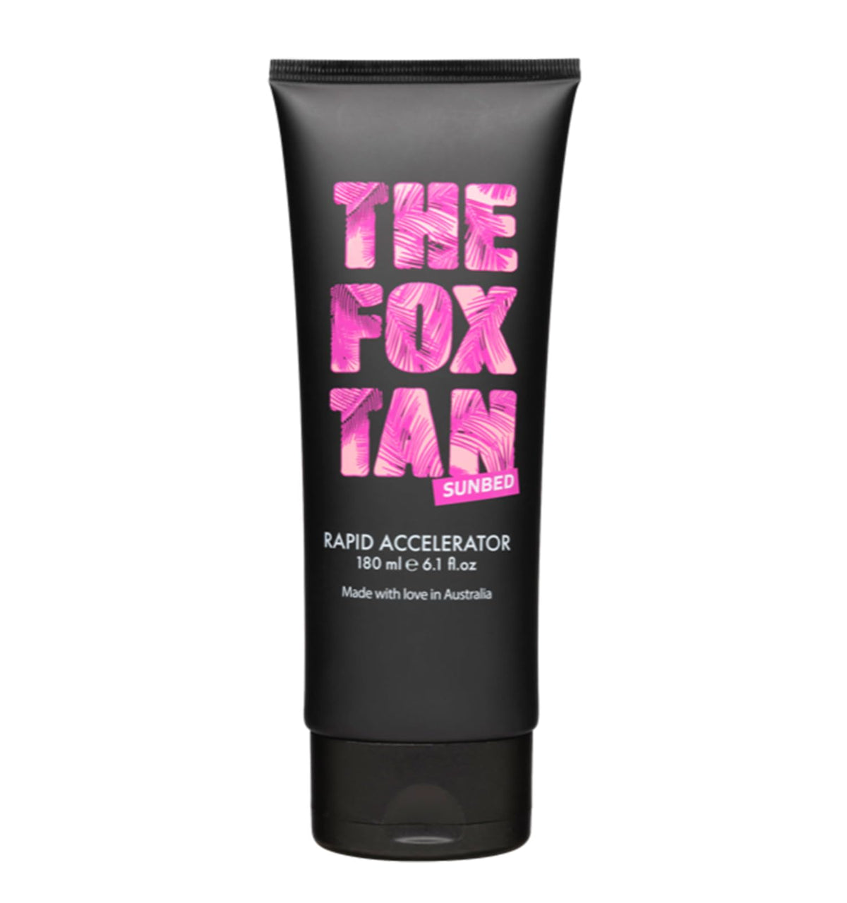 The Fox Tan accelerator front packaging showing product and benefits