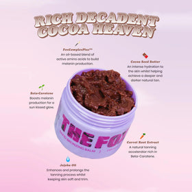 THE FOX TAN close-up of smooth balm texture illustrating hydration and easy absorption