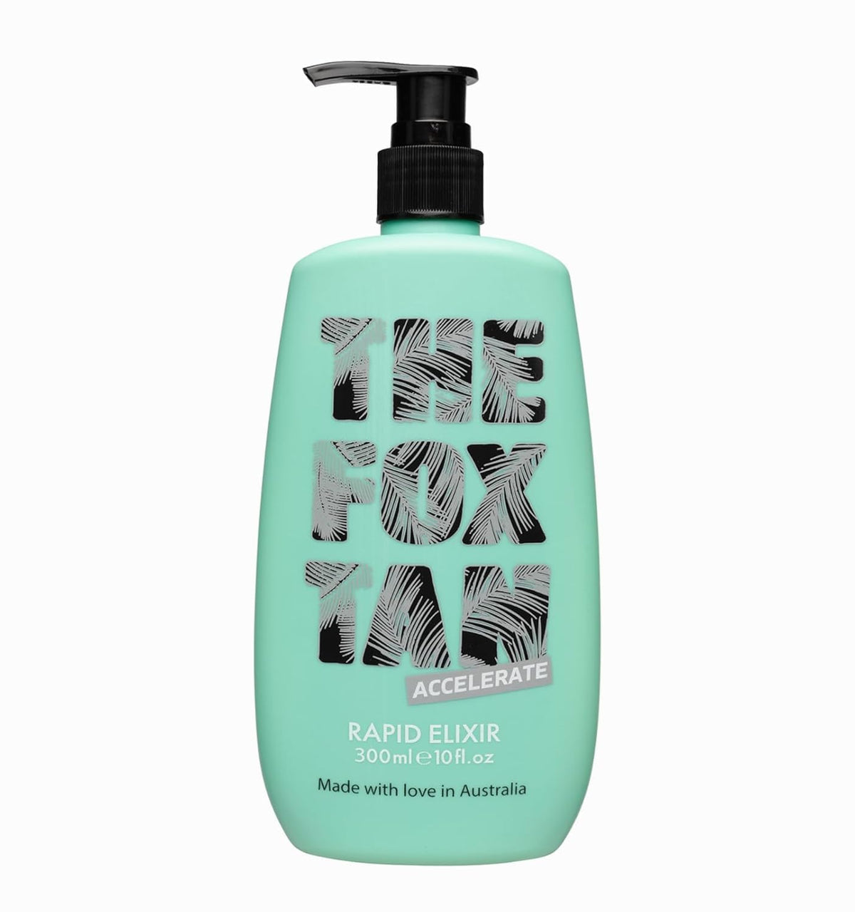 THE FOX TAN front bottle image showing label and 300mL size for clear product ID