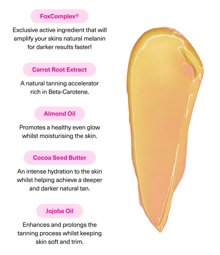 THE FOX TAN close-up lotion texture demonstrating quick absorption and smooth finish