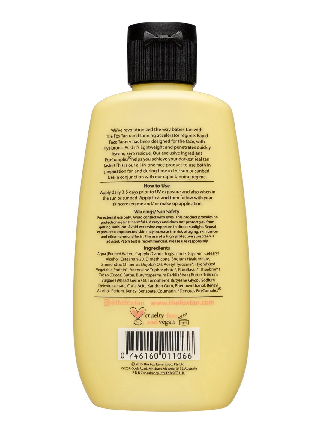 THE FOX TAN applying tanner on cheek showing even coverage and natural-looking colour benefit