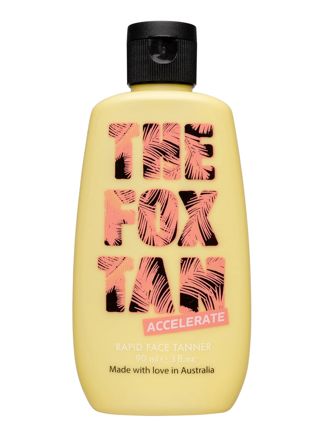 THE FOX TAN front packaging showing 90ml bottle and product name benefit: quick tanning