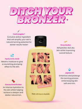 THE FOX TAN pump dispensing product showing easy application and controlled dosage benefit