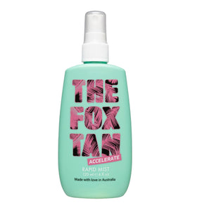 THE FOX TAN front bottle showing clean label and benefit