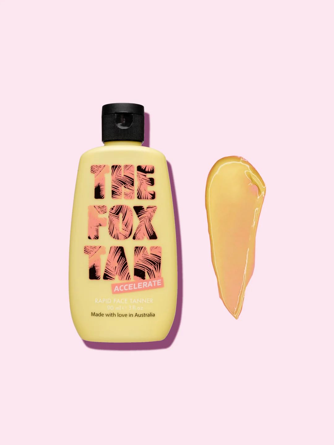 THE FOX TAN texture close-up highlighting hyaluronic acid and jojoba oil for hydration benefit