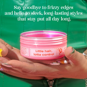 The Frontal Queen gel used on a ponytail demonstrates lasting hold benefit