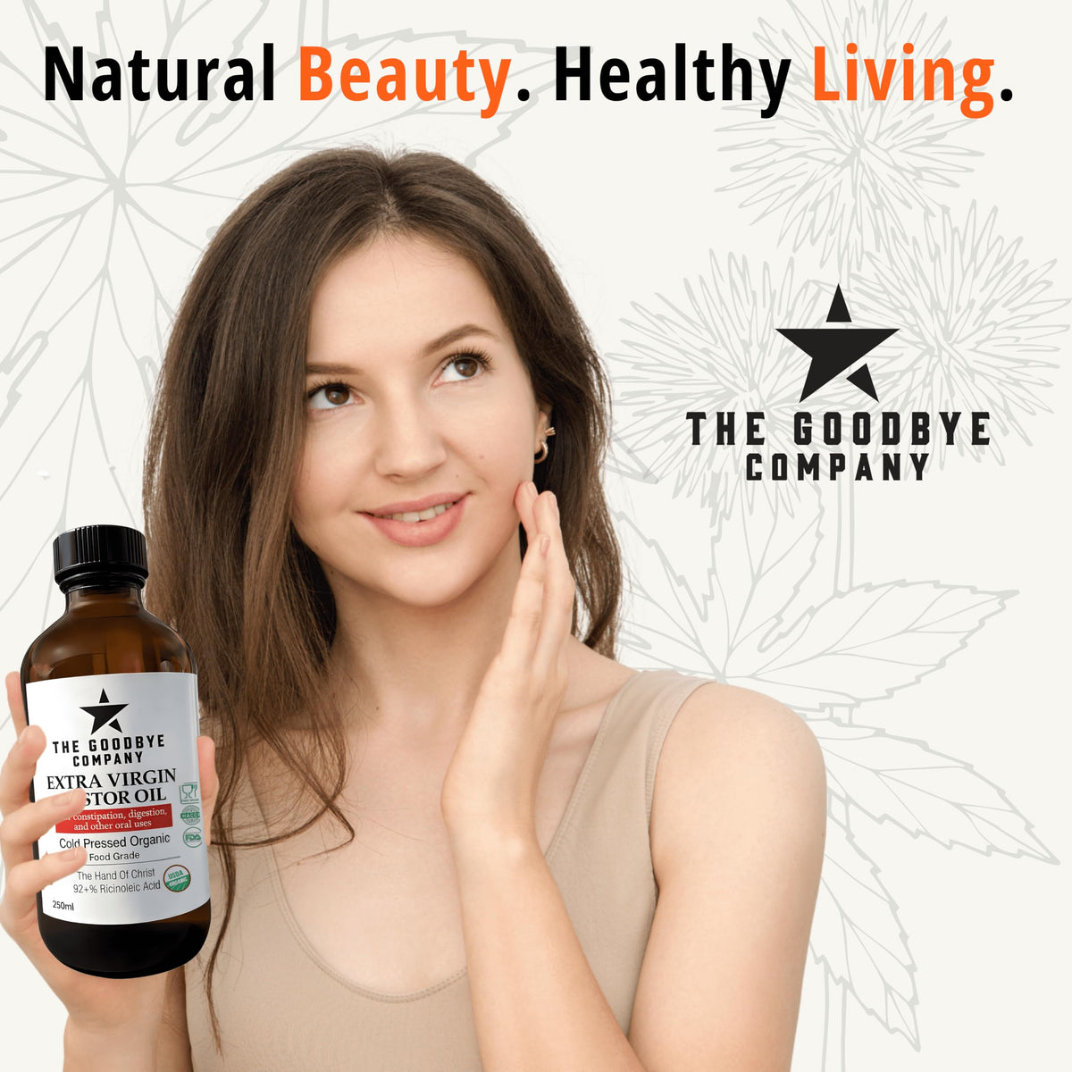 The Goodbye Company bottle on a bathroom vanity suggesting daily ritual convenience