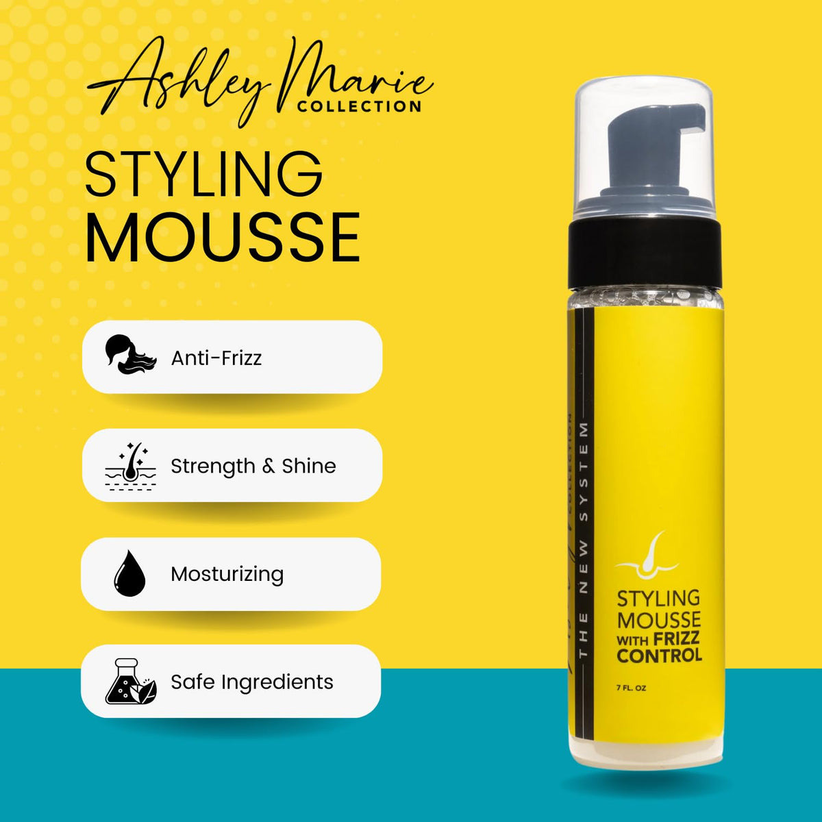 The Hair Diagram Ashley Marie bottle held in hand to show 7oz size and portability