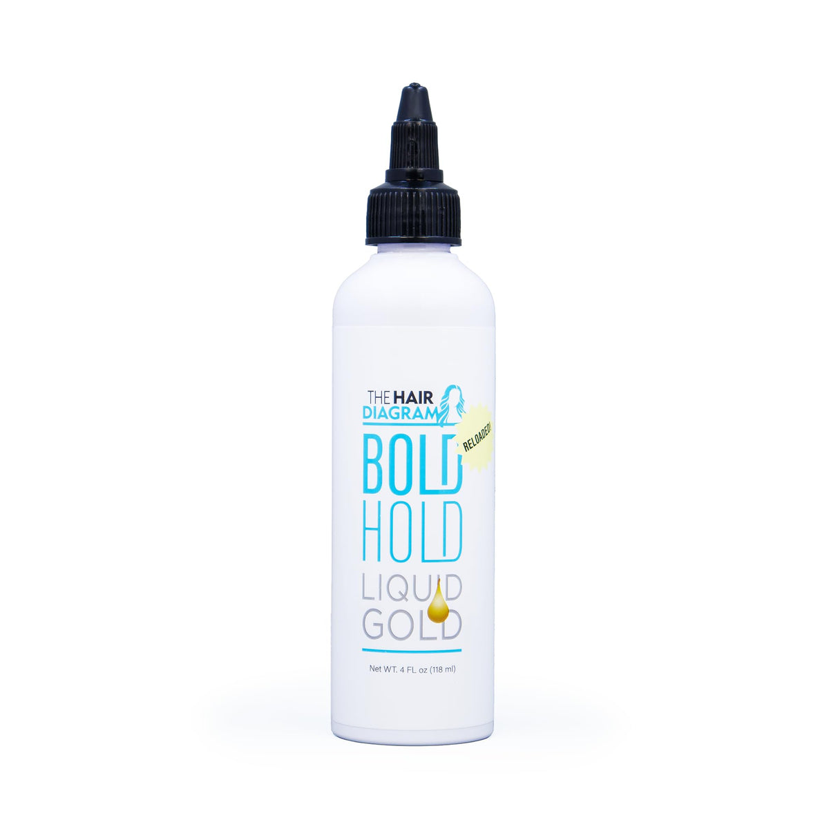 The Hair Diagram 4oz bottle open revealing applicator for precise use
