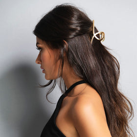 The Hair Edit close-up of metal finish highlighting durable lustrous gold and quality