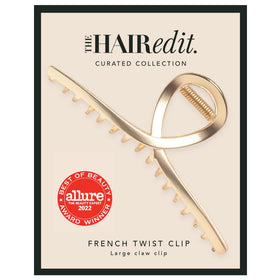 The Hair Edit front view showing soft gold finish and chic shape for polished looks