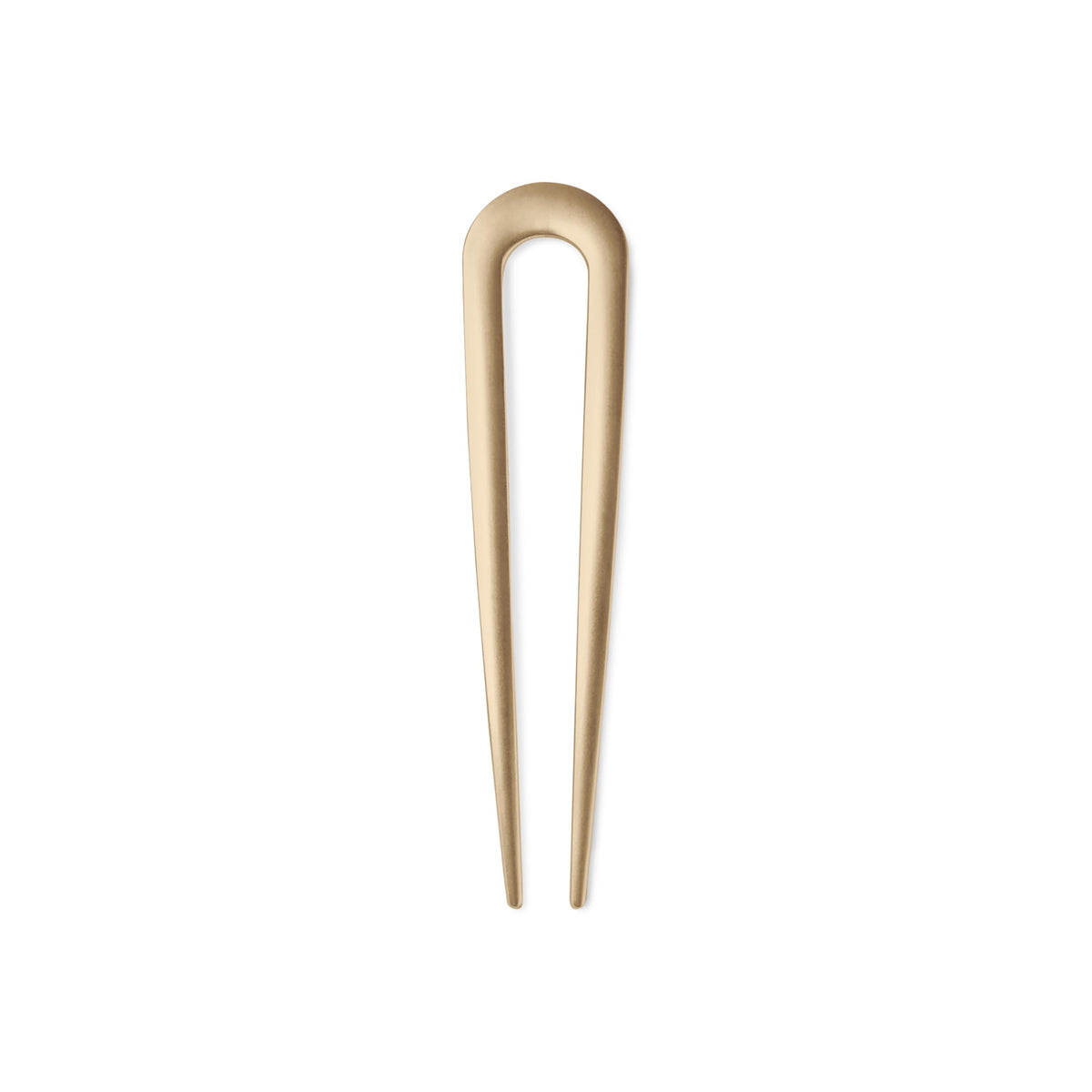 The Hair Edit gold pin front view showing sleek design and polished finish benefit: elegant hold