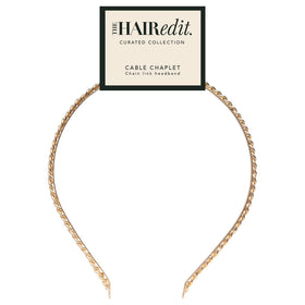 The Hair Edit gold cable front view showing slim profile and sleek finish
