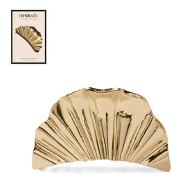 The Hair Edit front view of gold claw clip showing polished finish and elegant shape