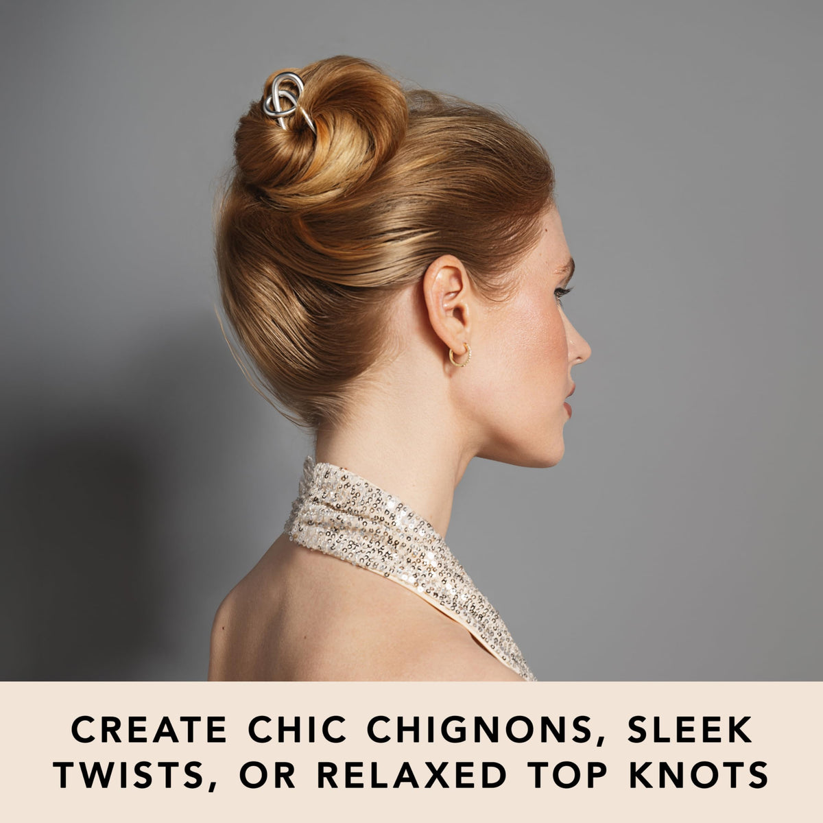 The Hair Edit close-up of metal finish highlights smooth texture and durable, snag-free wear