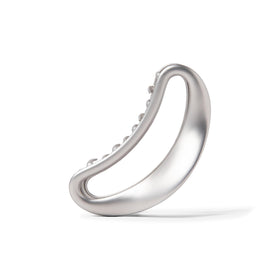 The Hair Edit front view of sculpted silver claw clip shows sleek shape and secure hold