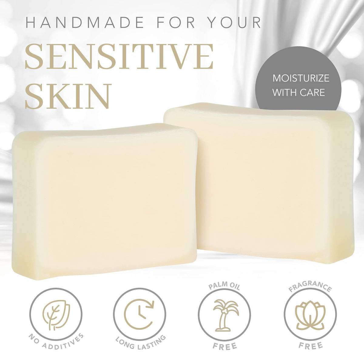 The Healthy Porcupine lathered bar in hands demonstrating gentle cleansing